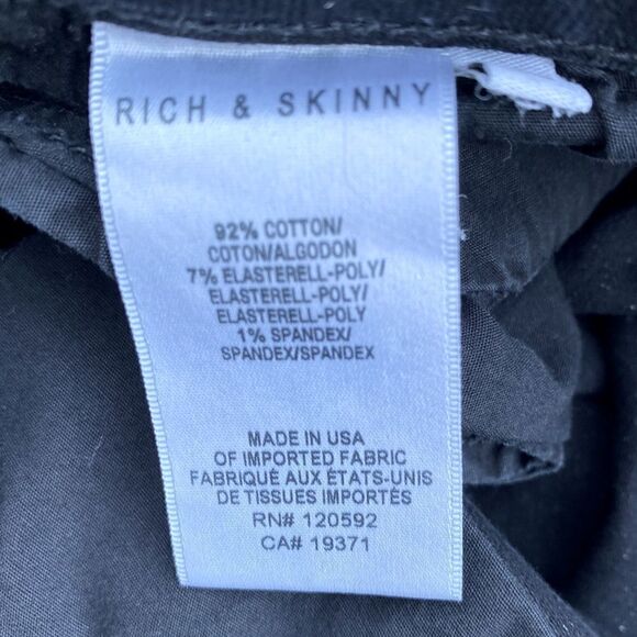 Rich & Skinny Black Denim Jeans. Straight. Size 28 Excellent pre-owned condition - Picture 4 of 5